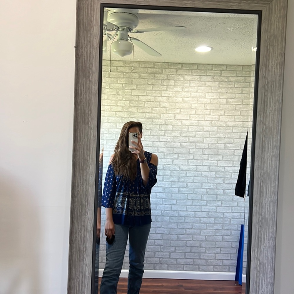 Off the shoulder patterned blouse
